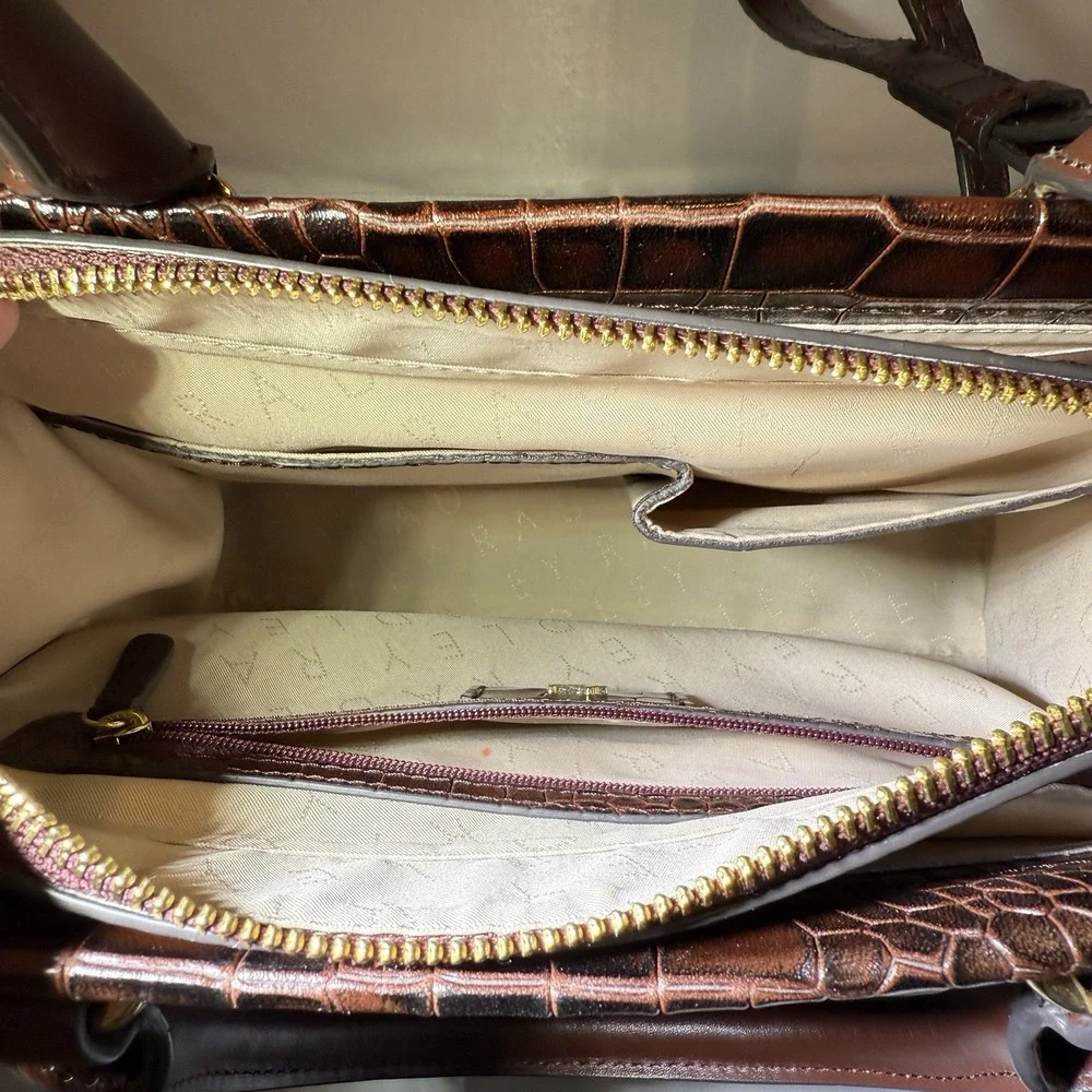 Radley London Agnes Street Brown Croc Embossed MedCross Bod Multiway Bag Zip Top